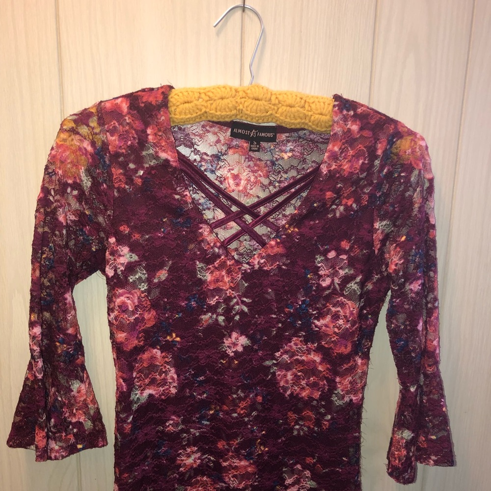 Almost famous long sleeve shirt. Flower pattern.